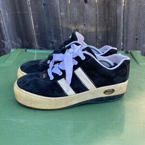 Vintage Skechers 7962 Black Silver Leather Platform Sneakers Womens 9 Y2K 90s